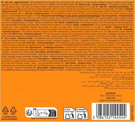 Lipici solid BIC ECO 8gr Decors, diverse culori